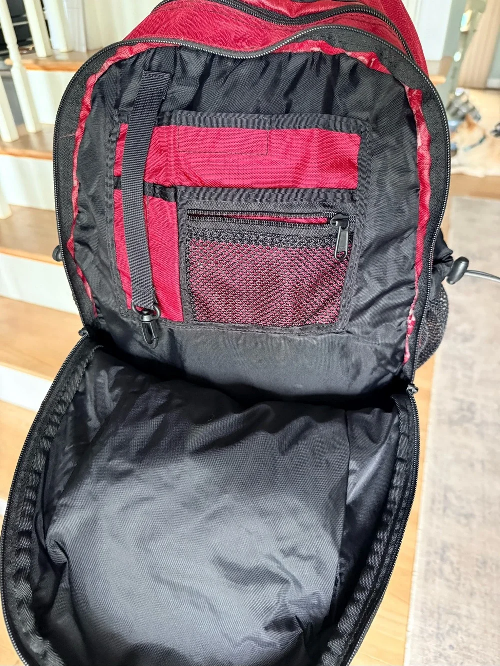 L.L.Bean Red & Black Backpack Daypack